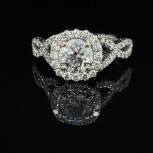 #1309-975000 Tacori 1.04ct. Round Brilliant Engagement Ring Color F Clarity I1