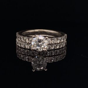 #1459-972000 .85 ct. Round White Gold Engagement Ring & Band|