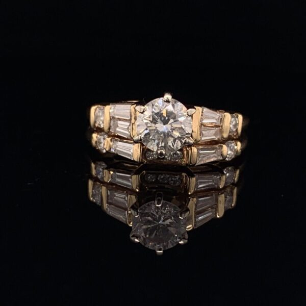 #1456-971500 Round 0.65 ct. G I1 Yellow Gold with band 1.30CTW|