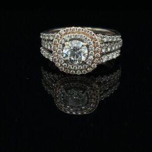 0.5 carat Round Double Halo Color H Clarity SI1